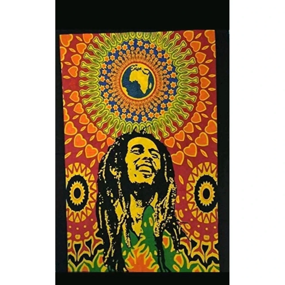 Bob Marley One Love Mandela Bohemian Hippie Tapestry Beach Towel Wall Door Decor